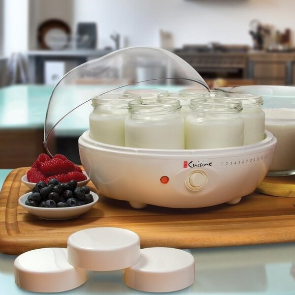 Electric Yogurt Maker with Glass Jars & Lids by Euro Cuisine - Picture 4 of 5